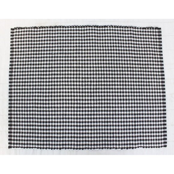 4 Pc Black Plaid Gingham Place mats Set Casual Picnic Country Classic Fabric - Picture 11 of 15